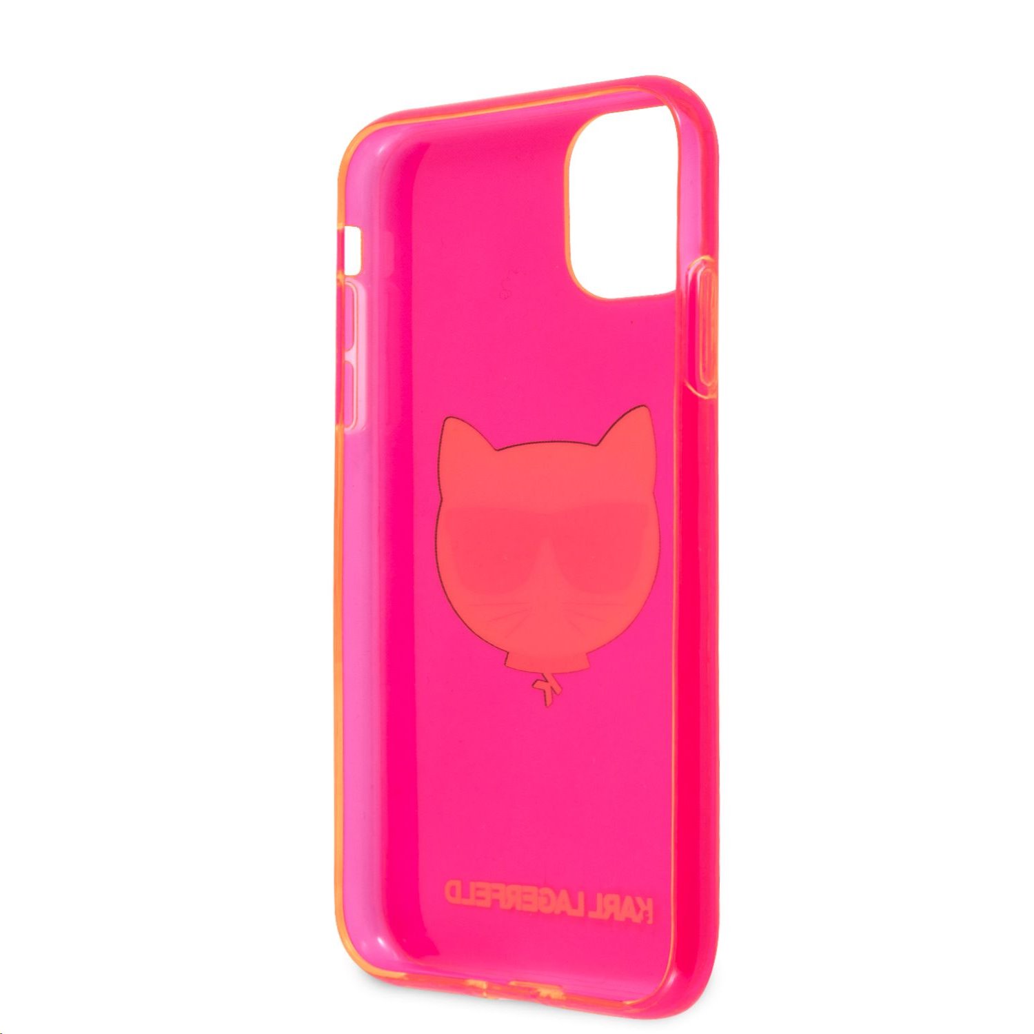 Silikonové pouzdro Karl Lagerfeld Choupette Head KLHCN61CHTRP pro Apple iPhone 11, růžová