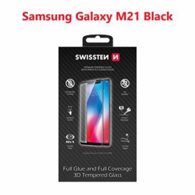 Tvrdené sklo Swissten Ultra Durable 3D Full Glue Glass pre Samsung Galaxy M21, čierna